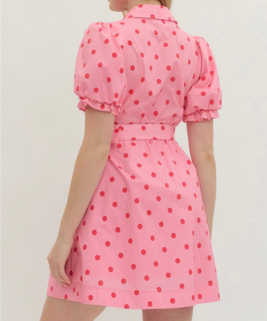 Pink Lemonade Polka Dot Dress