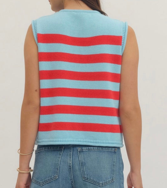 Boardwalk Stripe Sleeveless Knit Top