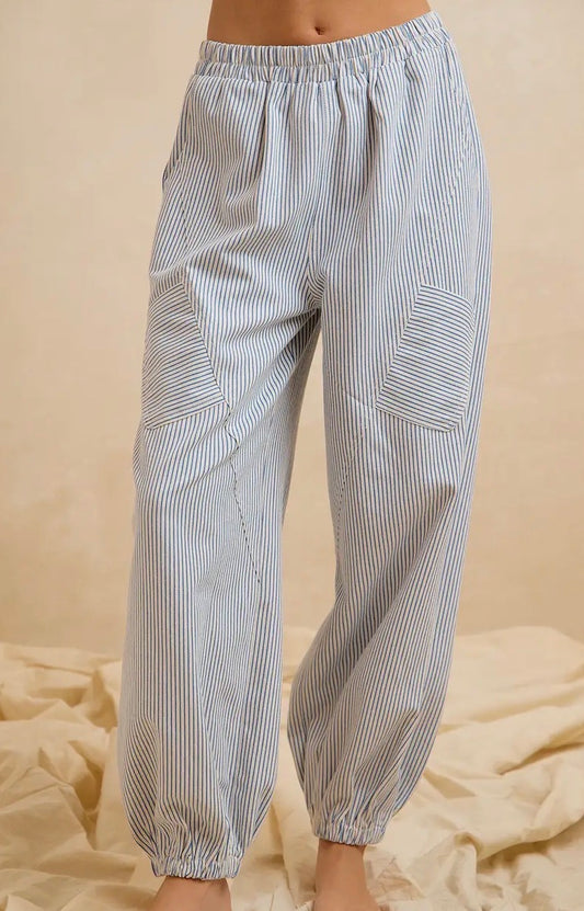 Twill Striped Jogger Pants