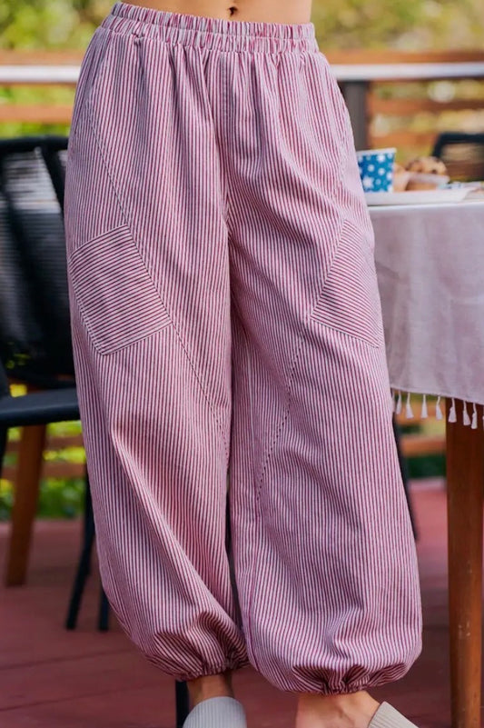 Twill Striped Jogger Pants