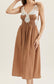 Toffee Dot Lace Midi Dress