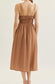 Toffee Dot Lace Midi Dress
