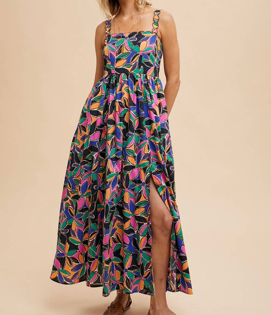 Midnight Wildflower Maxi Dress