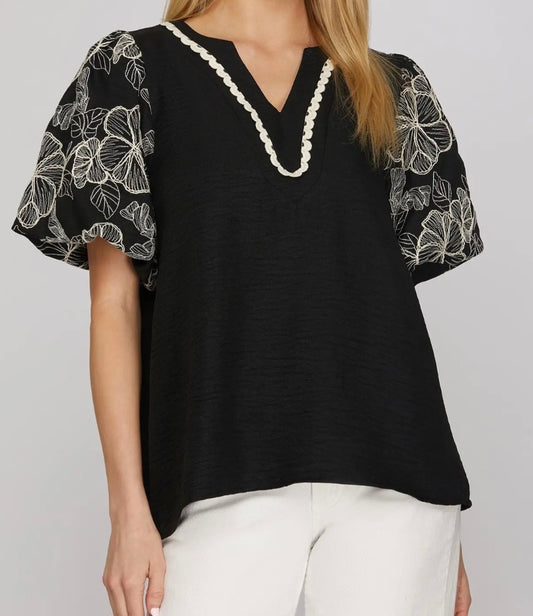 Moonlit Magnolia Sleeve Top