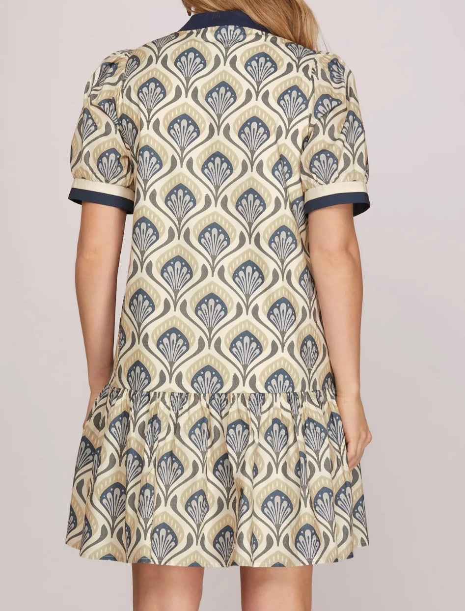 Coastal Crest Shift Dress