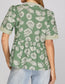 Sage Sketch Floral Top