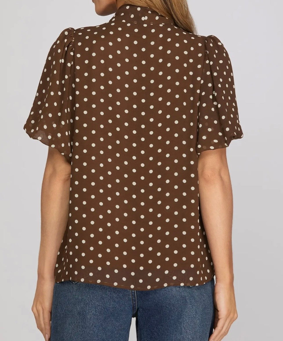 Chocolate Truffle Polka Dot Top