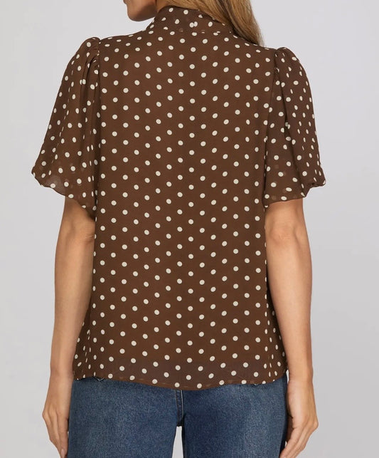 Chocolate Truffle Polka Dot Top