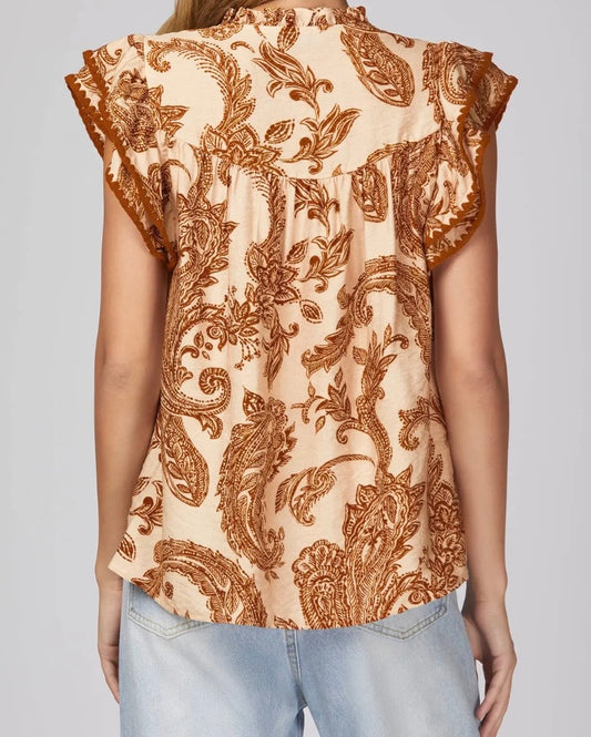 Spiced Chai Paisley Top