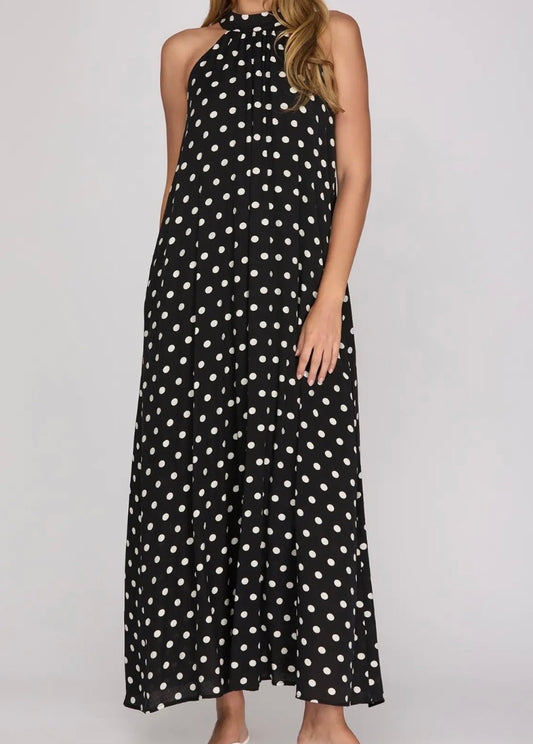 Dottie Darling Halter Maxi Dress