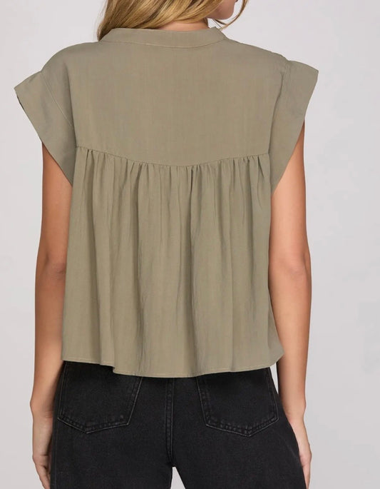 Olive Orchard Lace Top