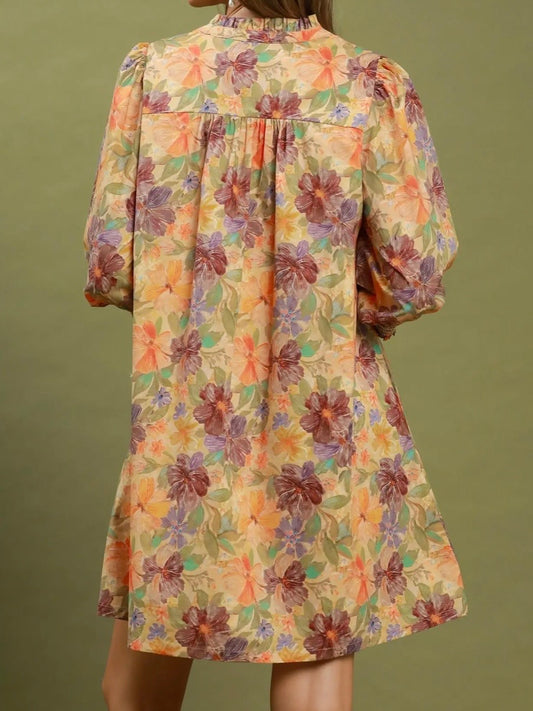 Autumn Watercolor Swing Dress