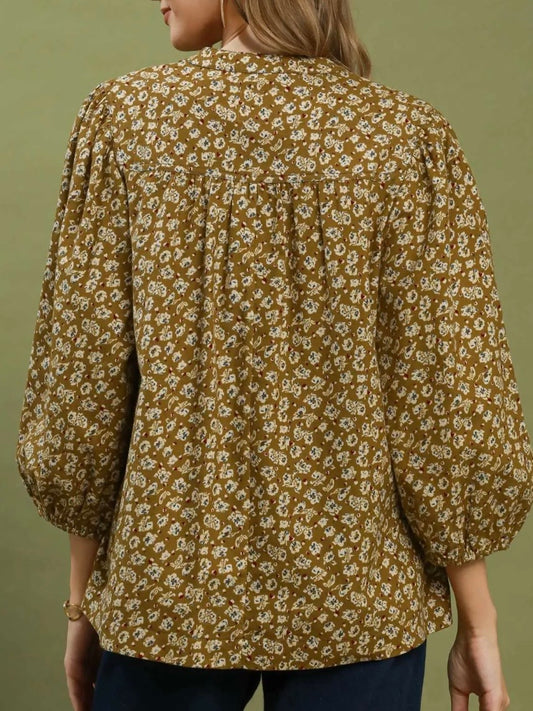 Olive Orchard Floral Top