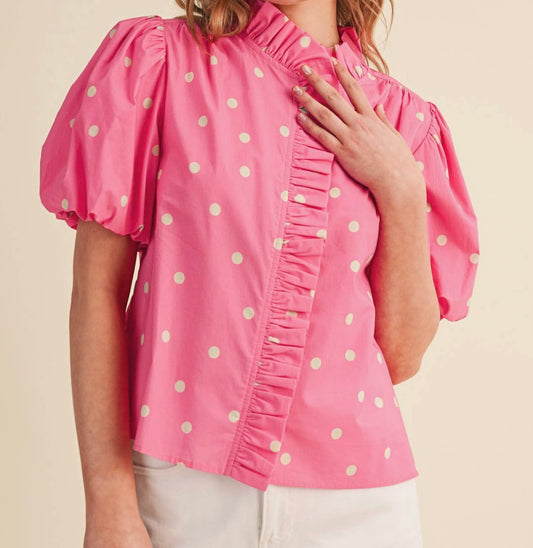 Pink Lemonade Polka Dot Top