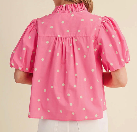 Pink Lemonade Polka Dot Top