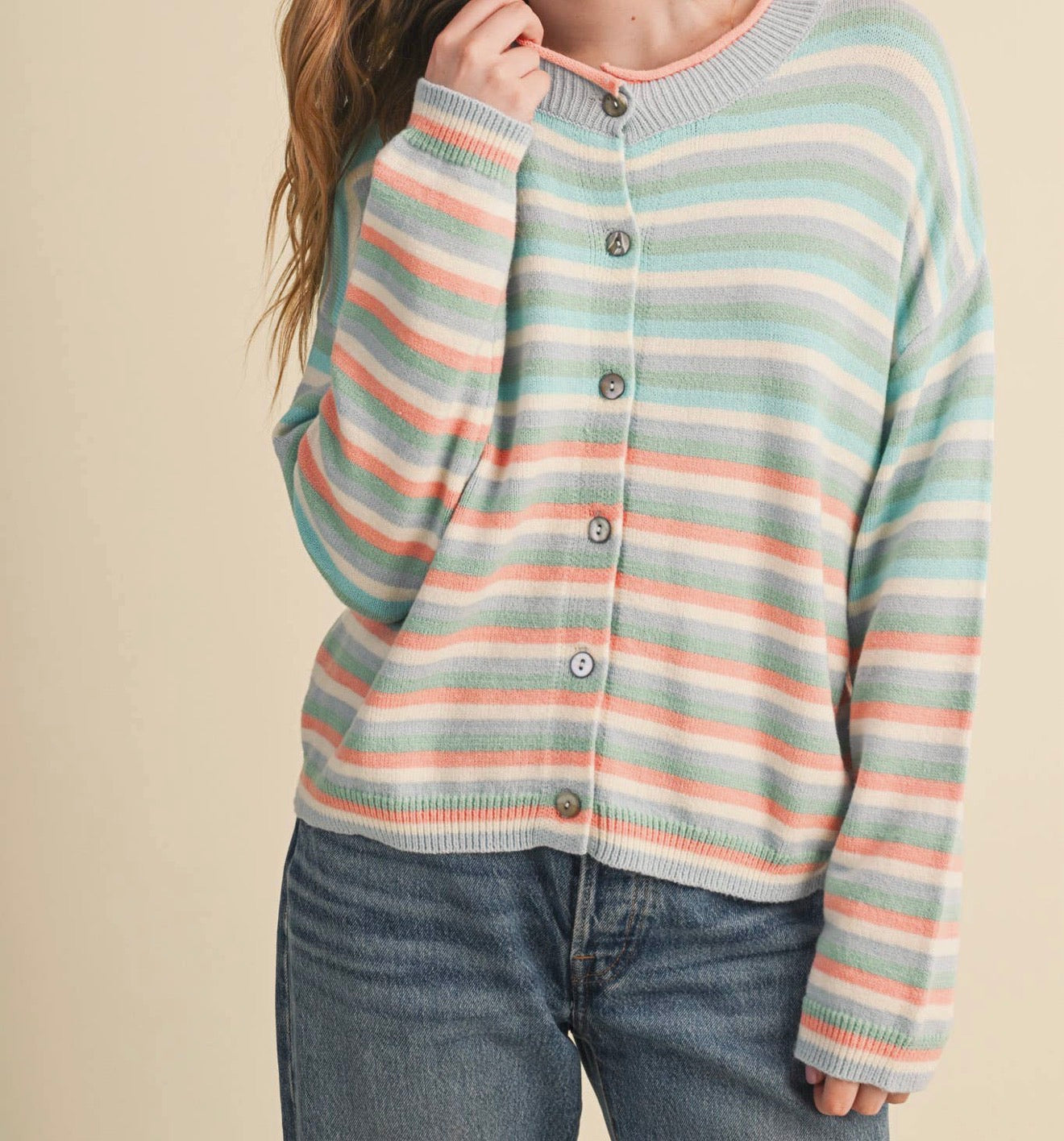Boardwalk Breeze Striped Cardigan