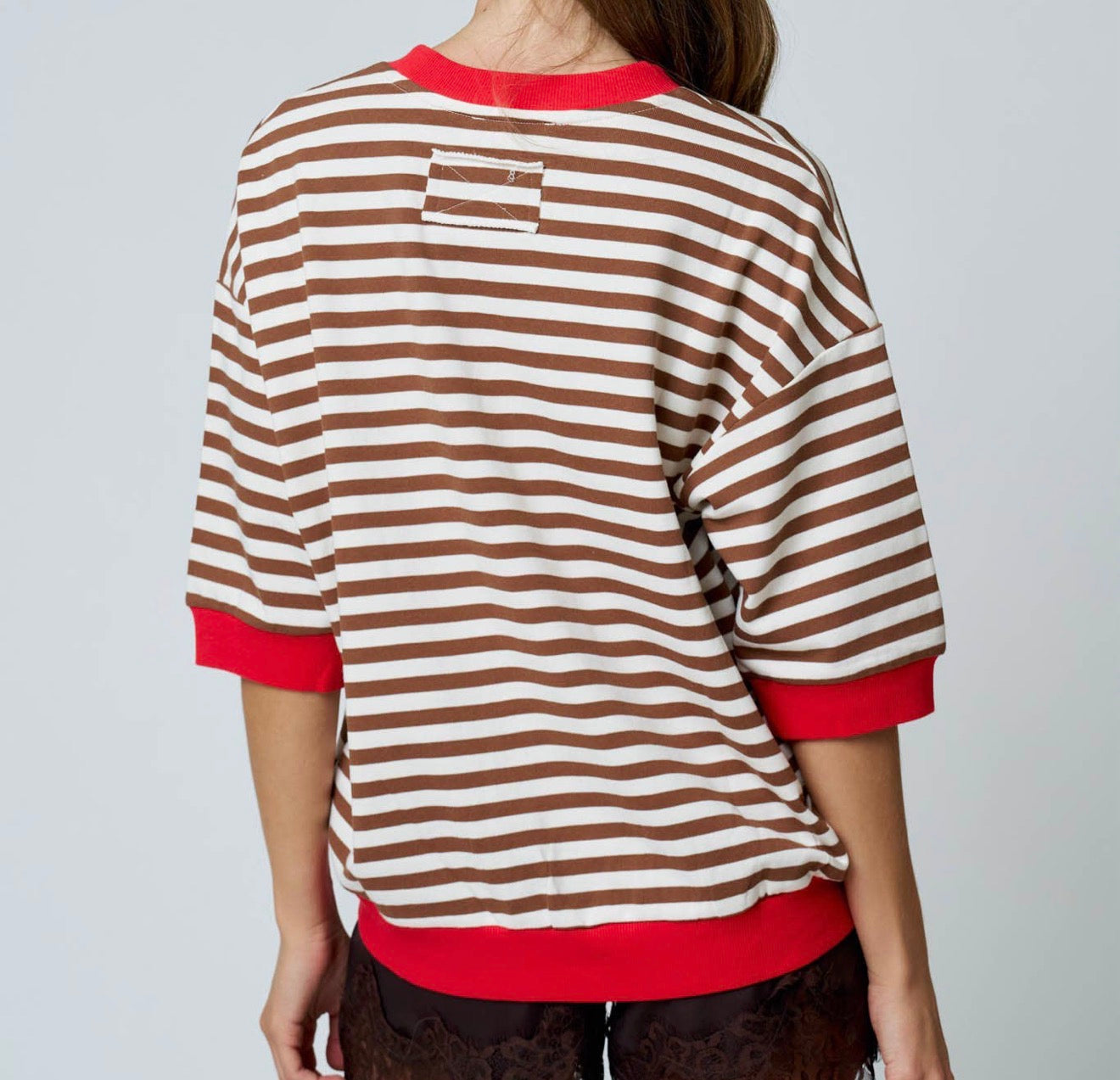 Colorblock Stripe Drop Sleeve Top