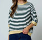 Colorblock Stripe Drop Sleeve Top