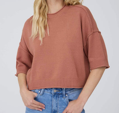 Exposed Seam Drop Shoulder Top