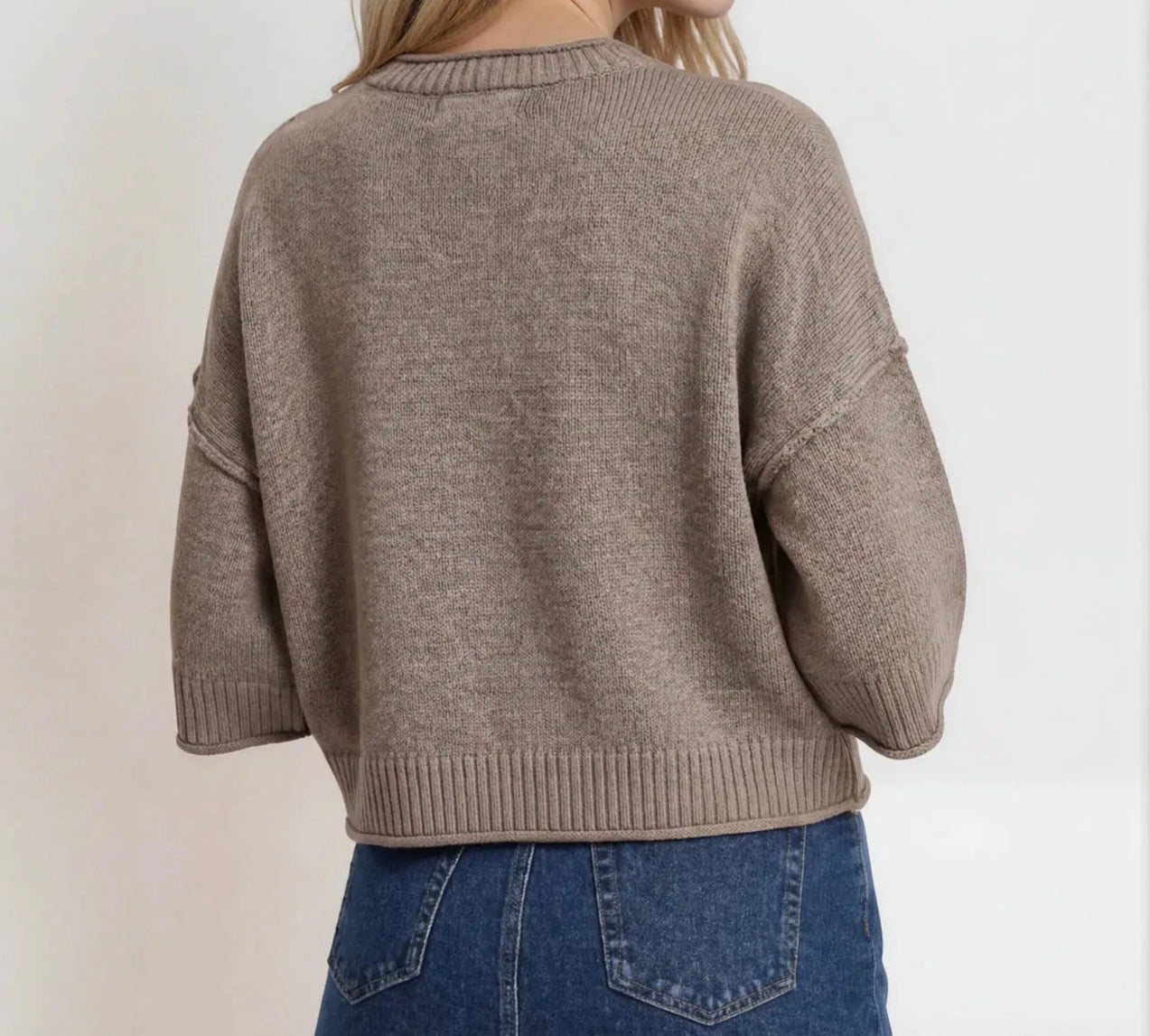 Exposed Seam Drop Shoulder Top