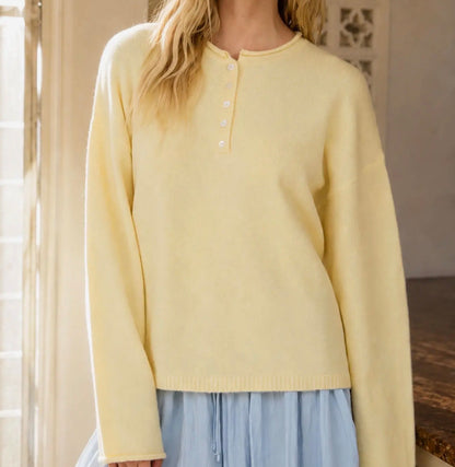 Henley Relaxed Pullover Top