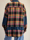 Mixed Plaid Oversized Button Down Shacket