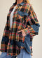 Mixed Plaid Oversized Button Down Shacket