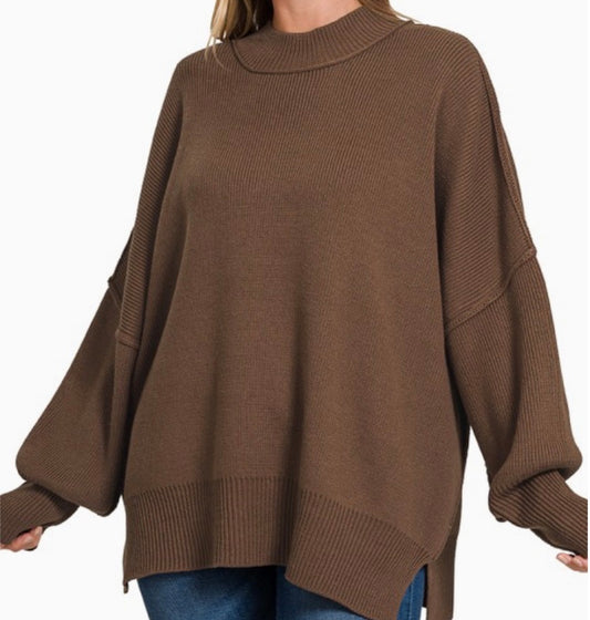 Side Slit Oversized Sweater