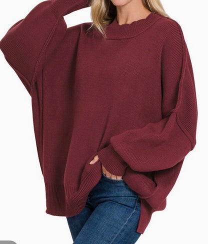 Side Slit Oversized Sweater