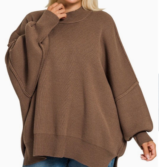 Side Slit Oversized Sweater