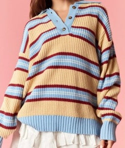 Cider & Sky Henley Sweater