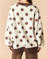 Reversible Polka Dot & Stripe Mock Neck Sweatshirt