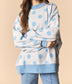 Reversible Polka Dot & Stripe Mock Neck Sweatshirt