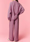Pink & Charcoal Mock Neck Stripe Set