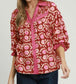 Berry Blossom Button-Up Top