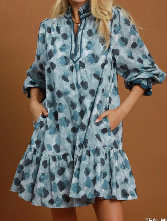 Stormy Sky Spotted Dress