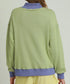 Reversible Stripe-to-Polka Dot Mock Neck Pullover Top