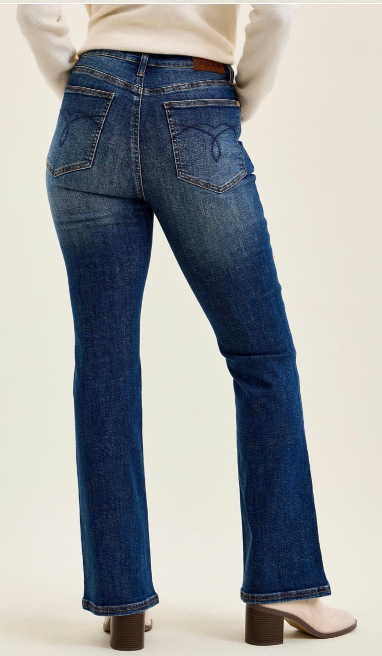 Judy Blue Mid Rise Bootcut W/ Harness Trim Jeans - 881169