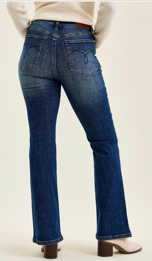 Judy Blue Mid Rise Bootcut W/ Harness Trim Jeans - 881169