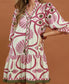 Raspberry Riviera Print Trim Dress