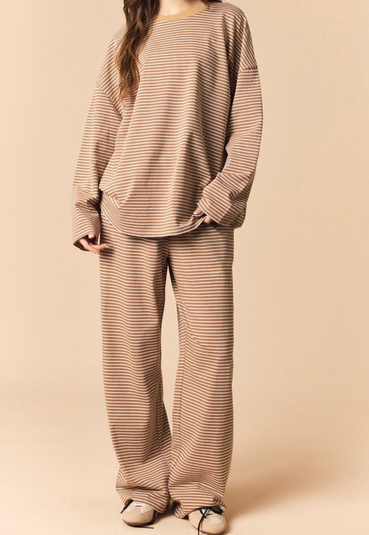 Effortlessly Chic Oversized Striped Set