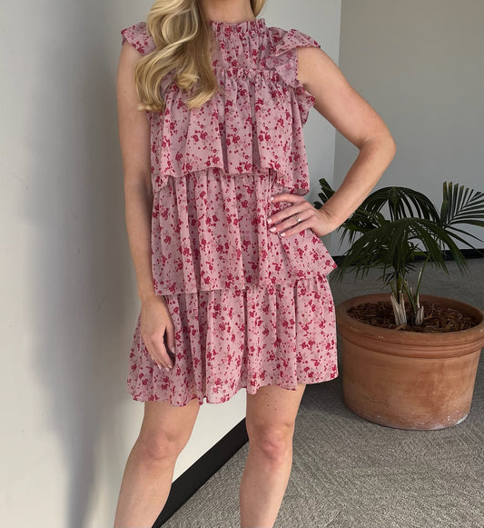 Pink Petal Tiered Babydoll Dress