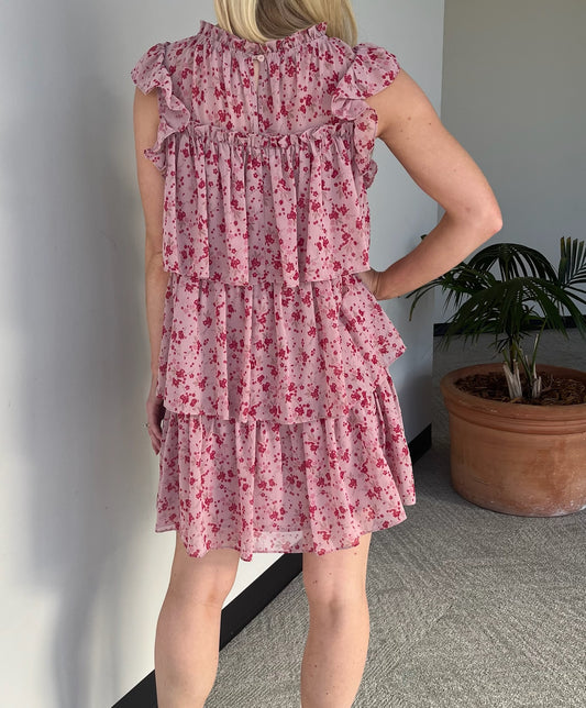 Pink Petal Tiered Babydoll Dress