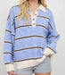Blue Stripe Polo Knit Sweater