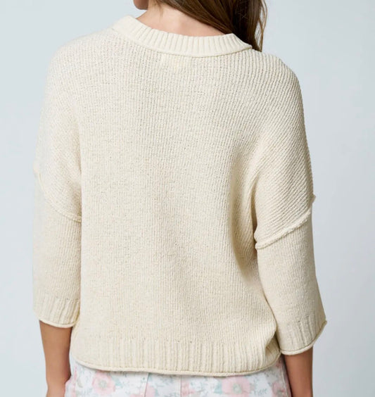 Natural Drop Shoulder Knit Top