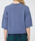 Exposed Seam Drop Shoulder Short Sleeve Pullover Top