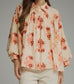 Apricot Bloom Button Top
