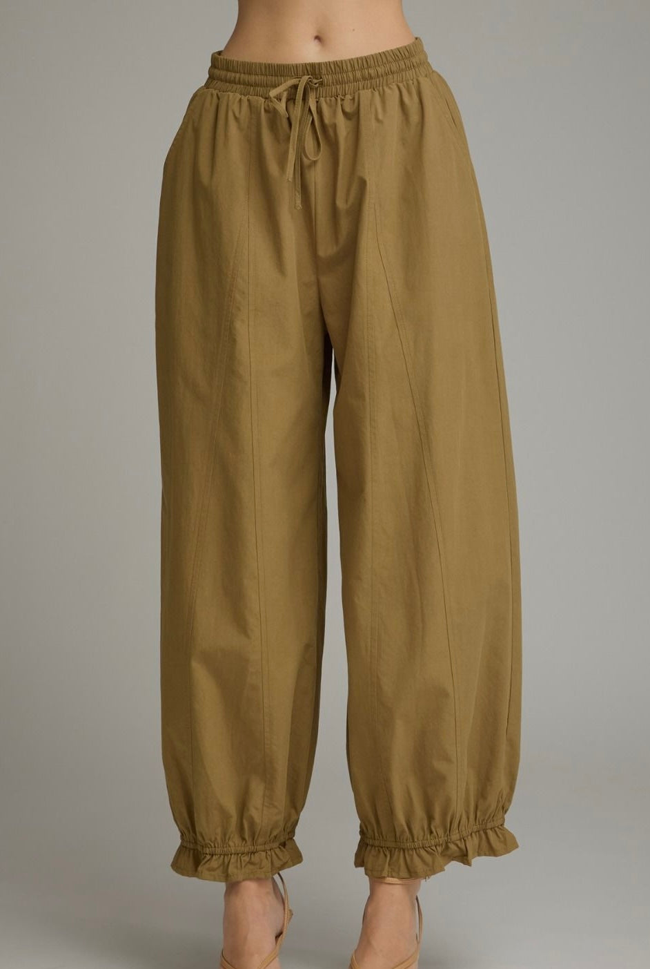 Olive Grove Ruffle Jogger Pants