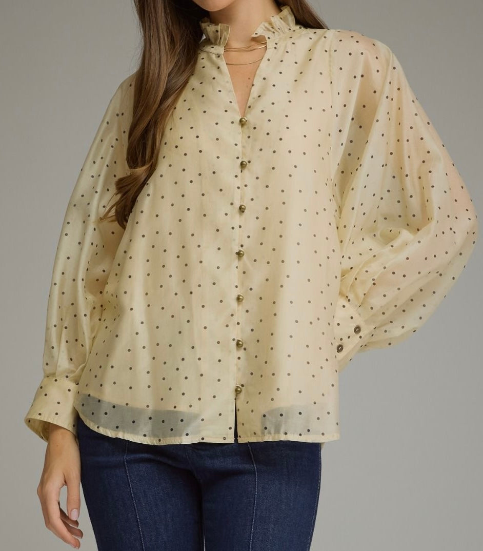 Vanilla Bean Polka Dot Top