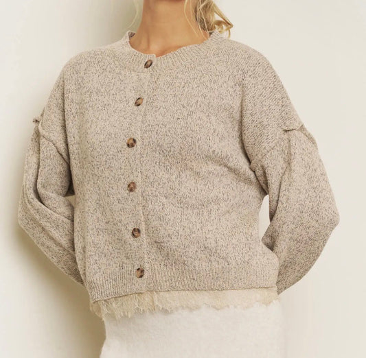 Lace Trim Button Down Cardigan